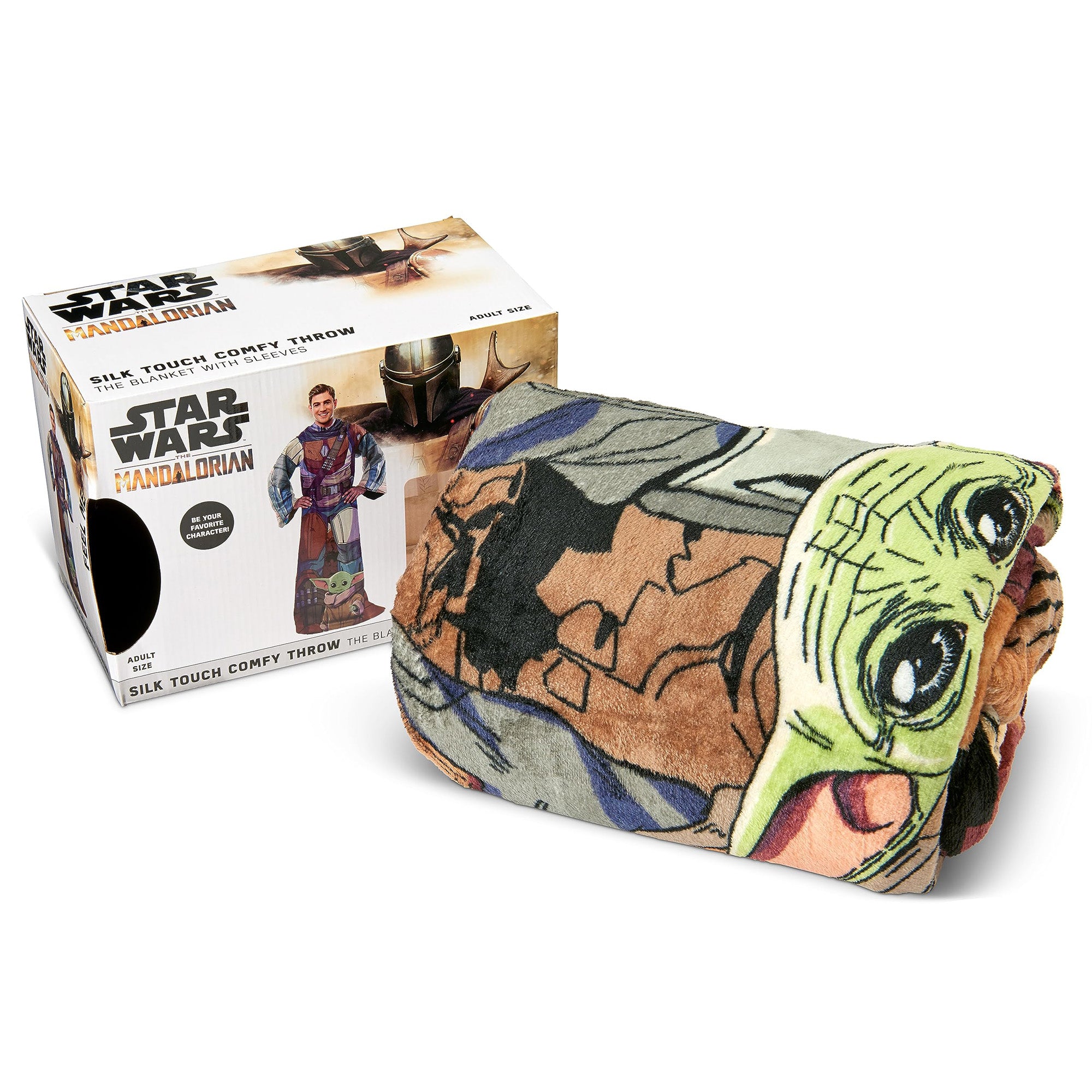 Star Wars: The Mandalorian Mando Adult Throw Blanket with Sleeves, 48" x 71"