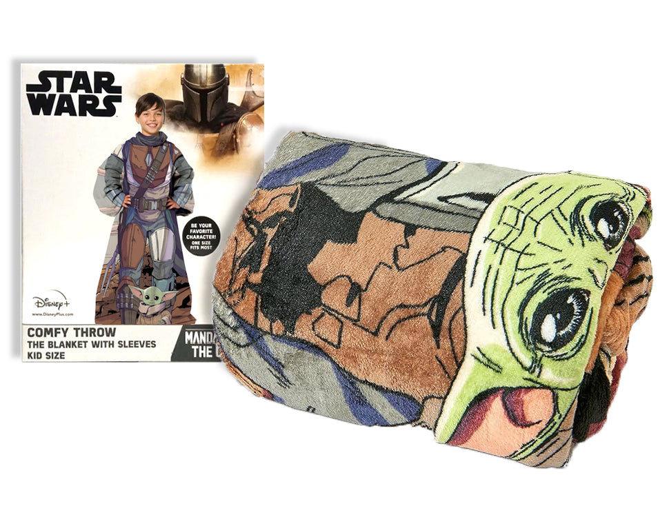 Northwest Star Wars: The Mandalorian Comfy Mando Youth Silk Touch Comfy Throw Blanket with Sleeves, 48" x 48"