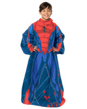 Northwest Spider-Man Spidey Webs Youth Silk Touch Comfy Throw Blanket with Sleeves, 48" x, 48"