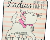 Disney Aristocats Marie Do Not Start Fights Micro Raschel Throw Blanket 46" x60"