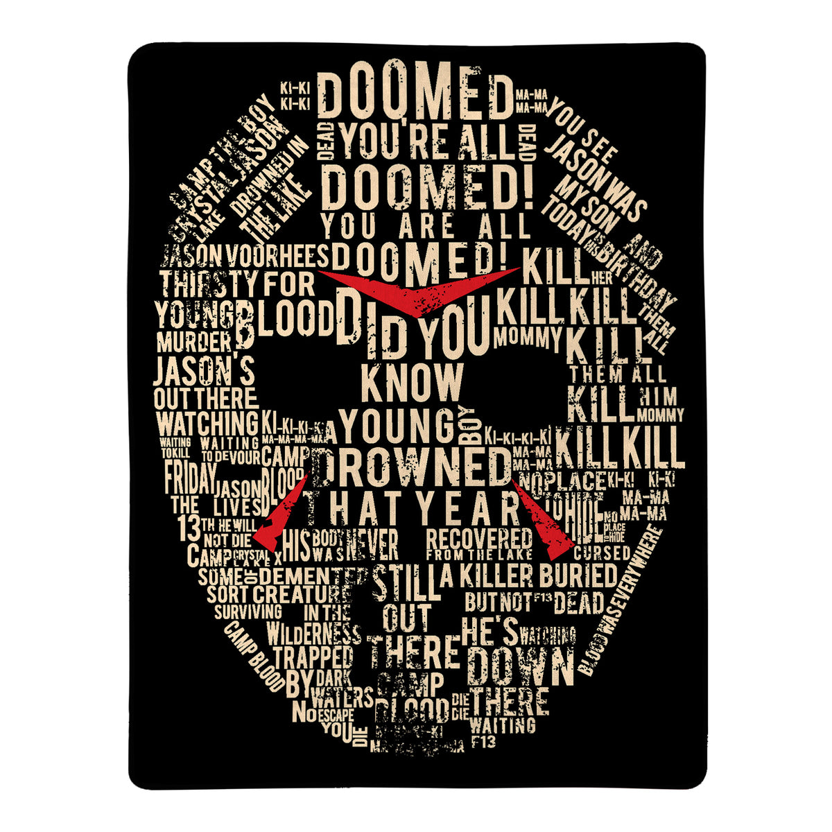 Friday The 13th Jason Vorhees Big Talker Micro Raschel Throw Blanket 46"x60"