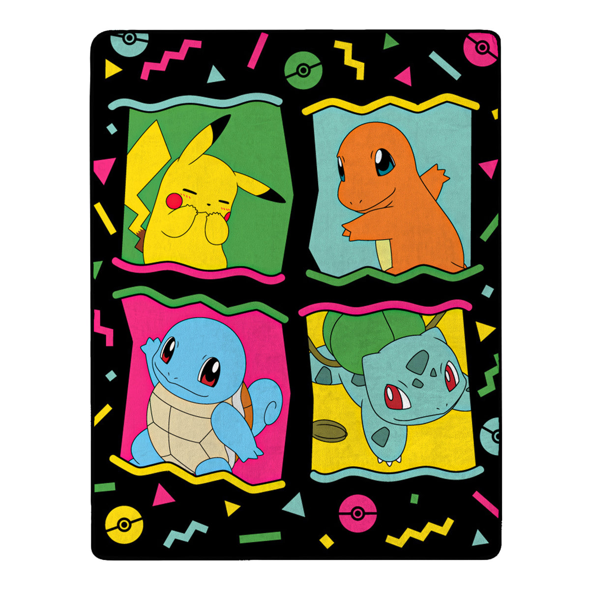 Pokemon 90's Character Box Design Gaming Plush Throw Blanket 46' x 60'