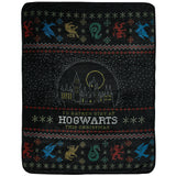 Harry Potter I'd Rather Stay At Hogwarts Holiday Plush Throw Blanket 46' x 60'