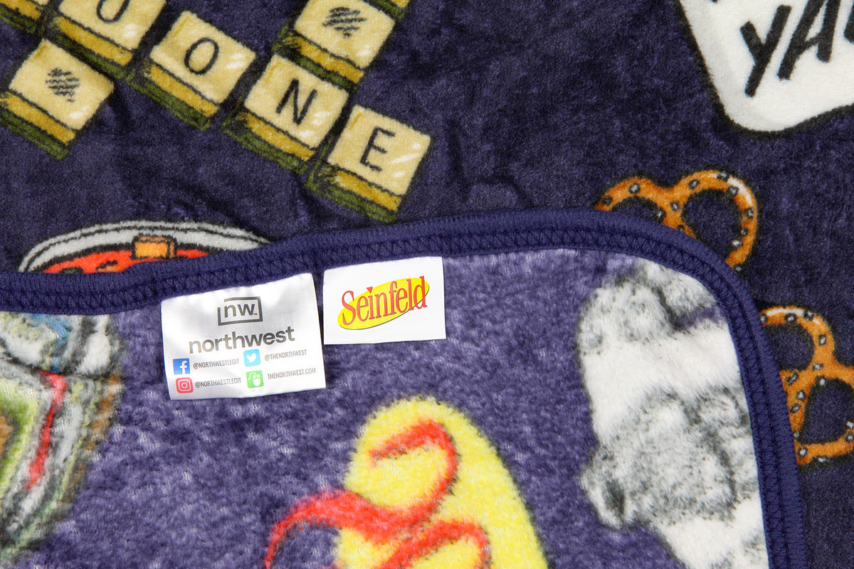 Seinfeld TV Show Master Of Your Domain Logo Plush Throw Blanket 46' x 60'