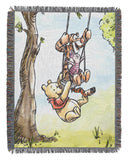 Northwest Winnie The Pooh Woven Tapestry Throw Blanket, 48" x 60", Pooh Having Fun