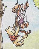 Northwest Winnie The Pooh Woven Tapestry Throw Blanket, 48" x 60", Pooh Having Fun
