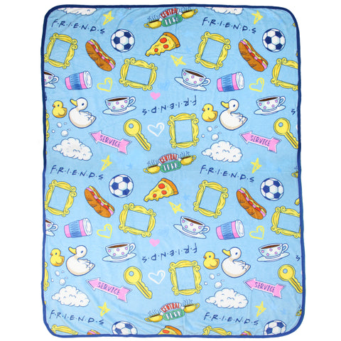 Friends TV Show Series s Allover Design Logo Plush Throw Blanket 46' x 60'