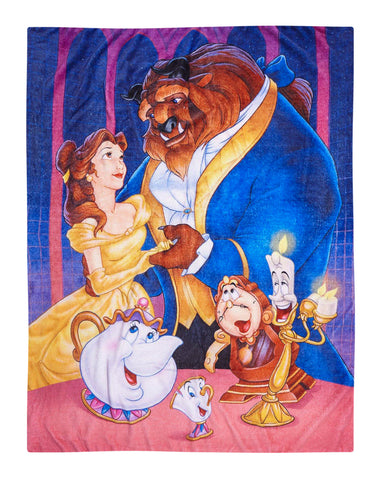 Disney Blanket Beauty and The Beast Belle Mrs Potts Chip Lumiere Throw 48X60