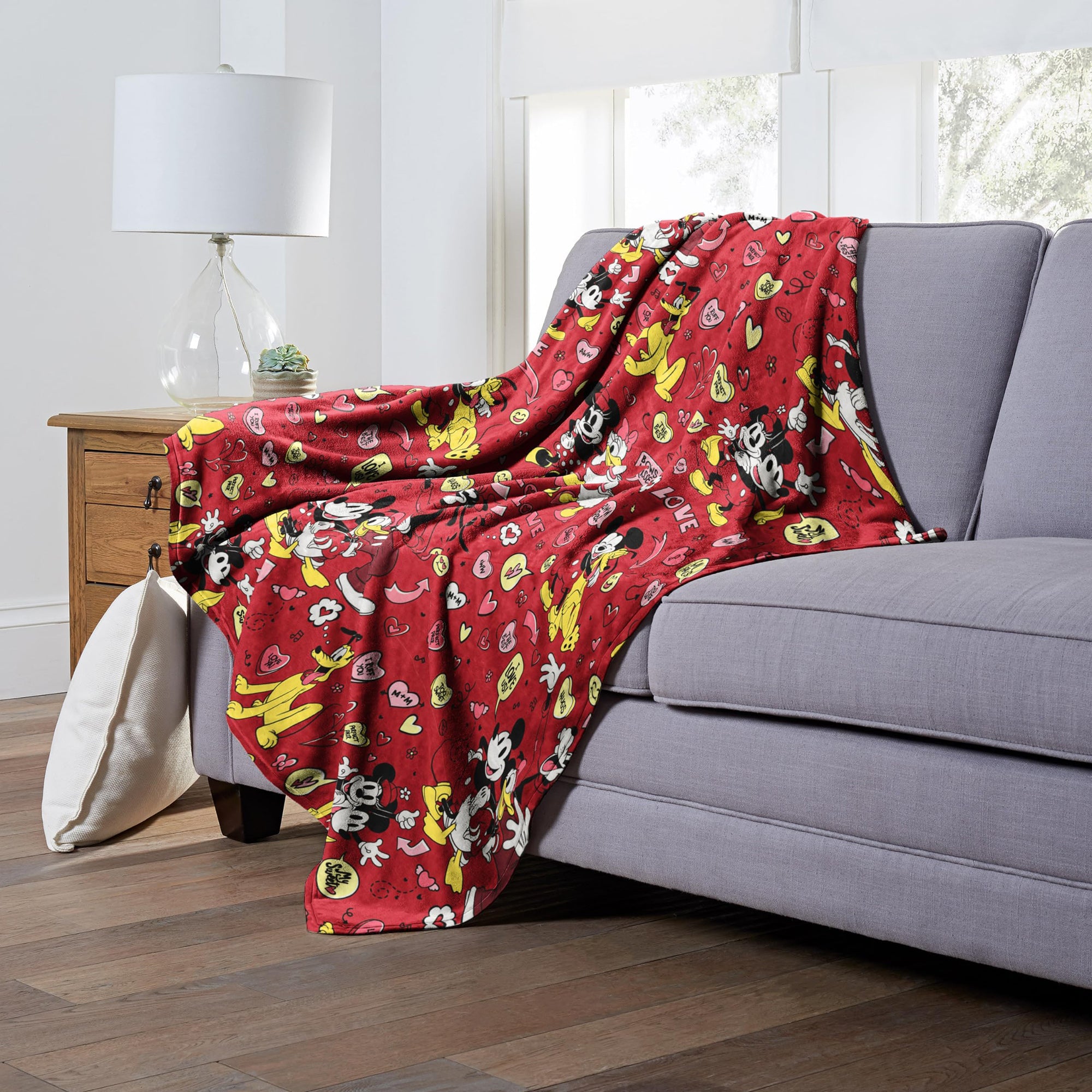 Northwest Mickey Mouse Silk Touch Throw Blanket, 50" x 70", I Love Us