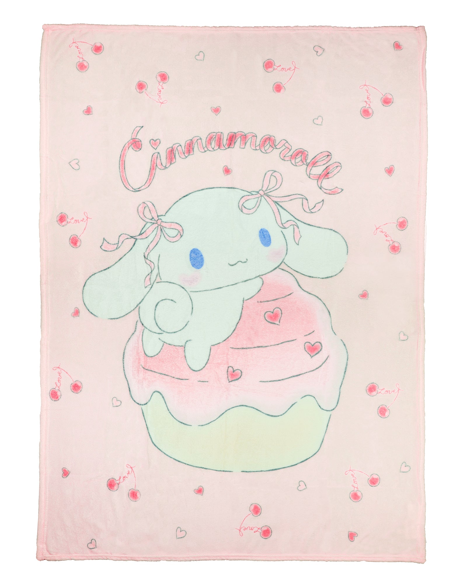 Sanrio Hello Kitty And Friends Throw Blanket Cinnamoroll Cupcake Hearts 46"X60"