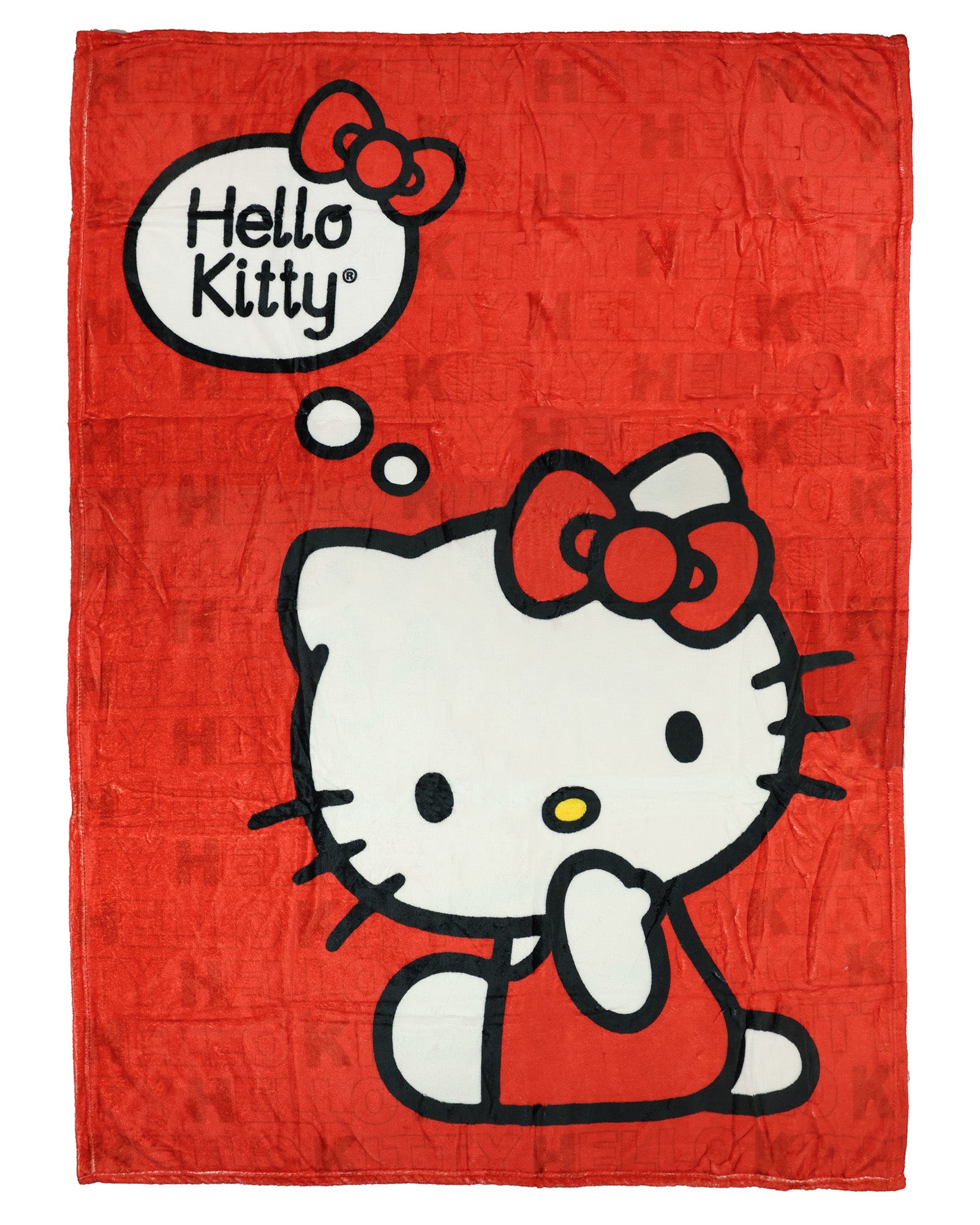 Sanrio Hello Kitty How Cute Micro Raschel Throw Blanket 45" x 60"