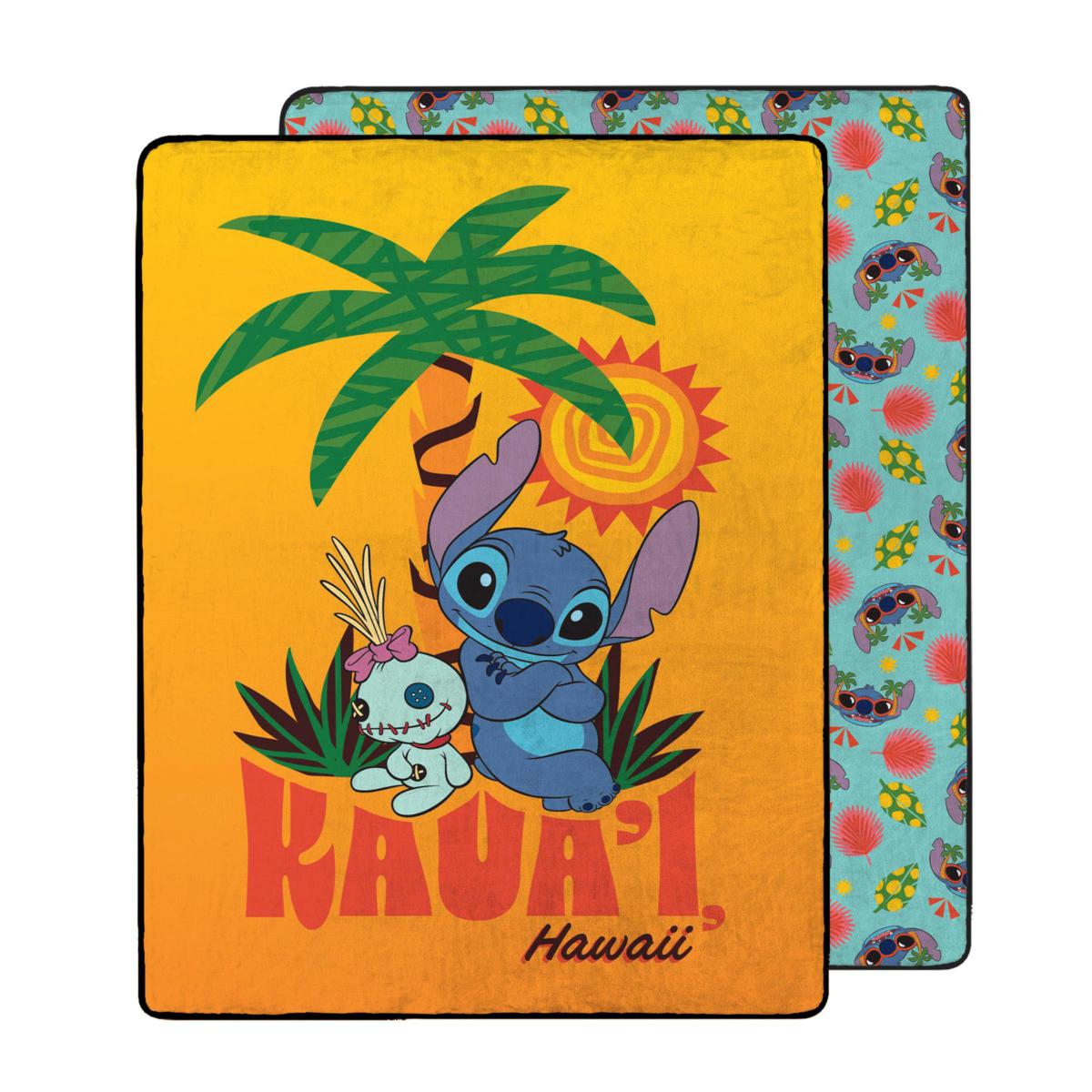 Disney Stitch Kaua'i Hawaii Double Sided Silk Touch Throw Blanket 50" x 70"