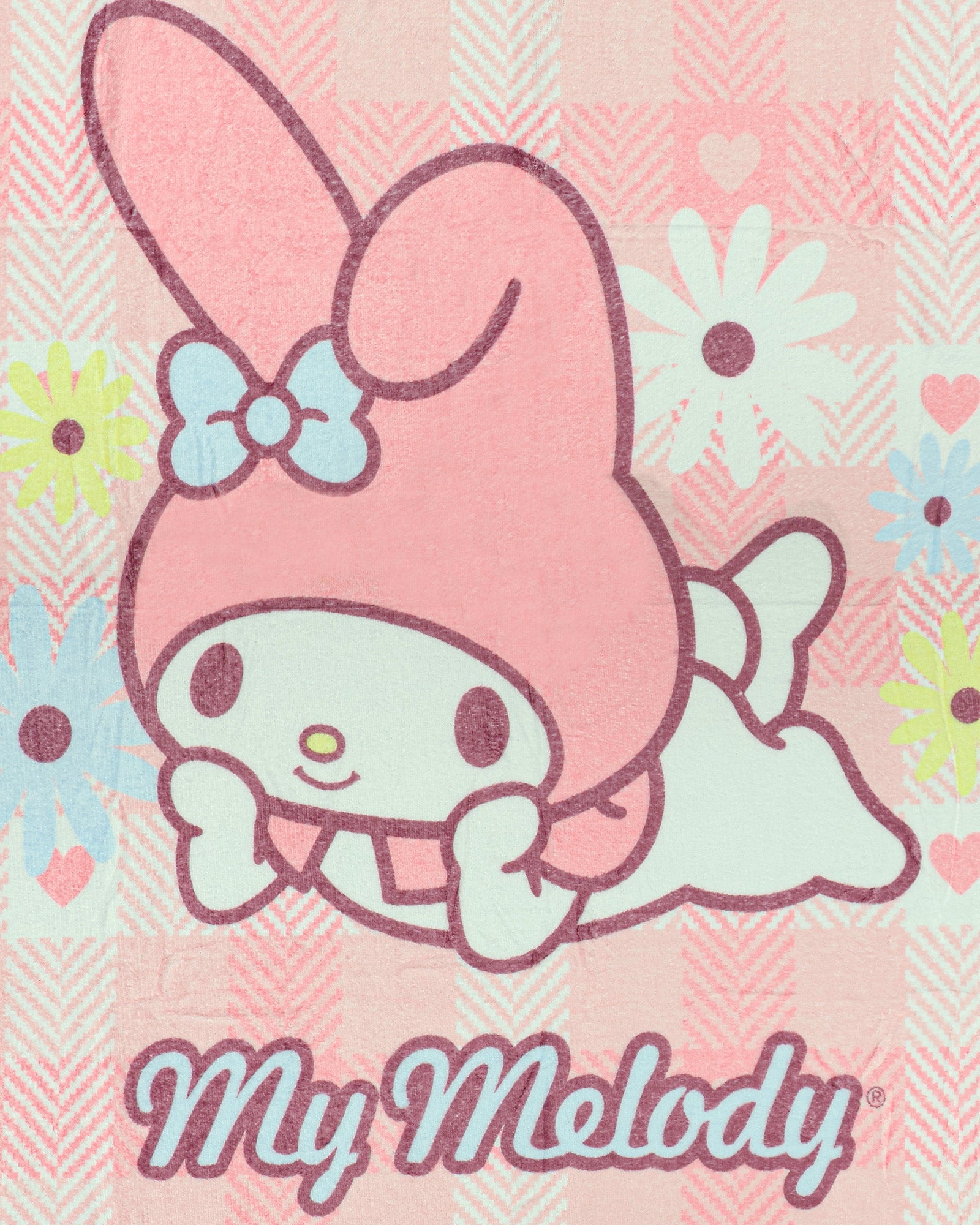 Sanrio Hello Kitty and Friends Blanket My Melody Pink Buffalo Plaid Throw 46"X60"
