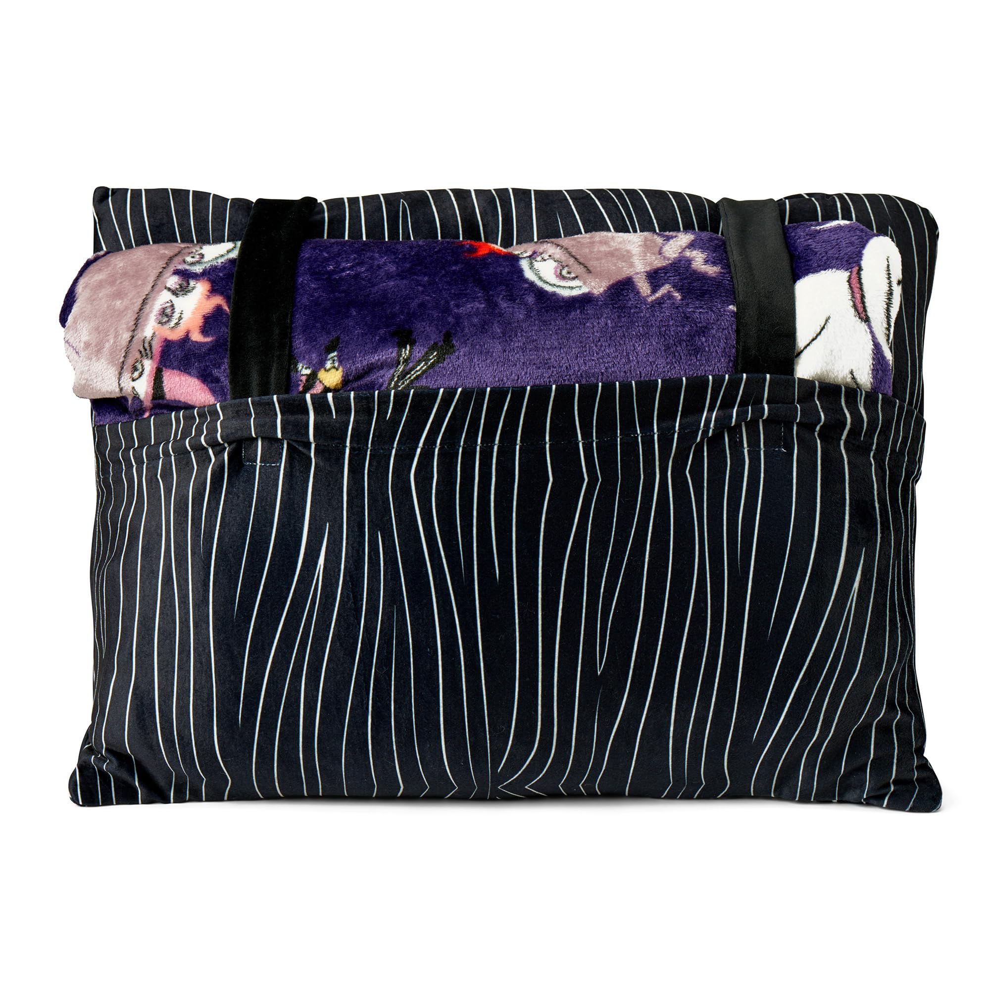 Disney Nightmare Before Christmas, Jump Scare, Silk Touch Throw Blanket, 50 x 60 inches with Plush Pocket Pillow, 14 x 20 inches