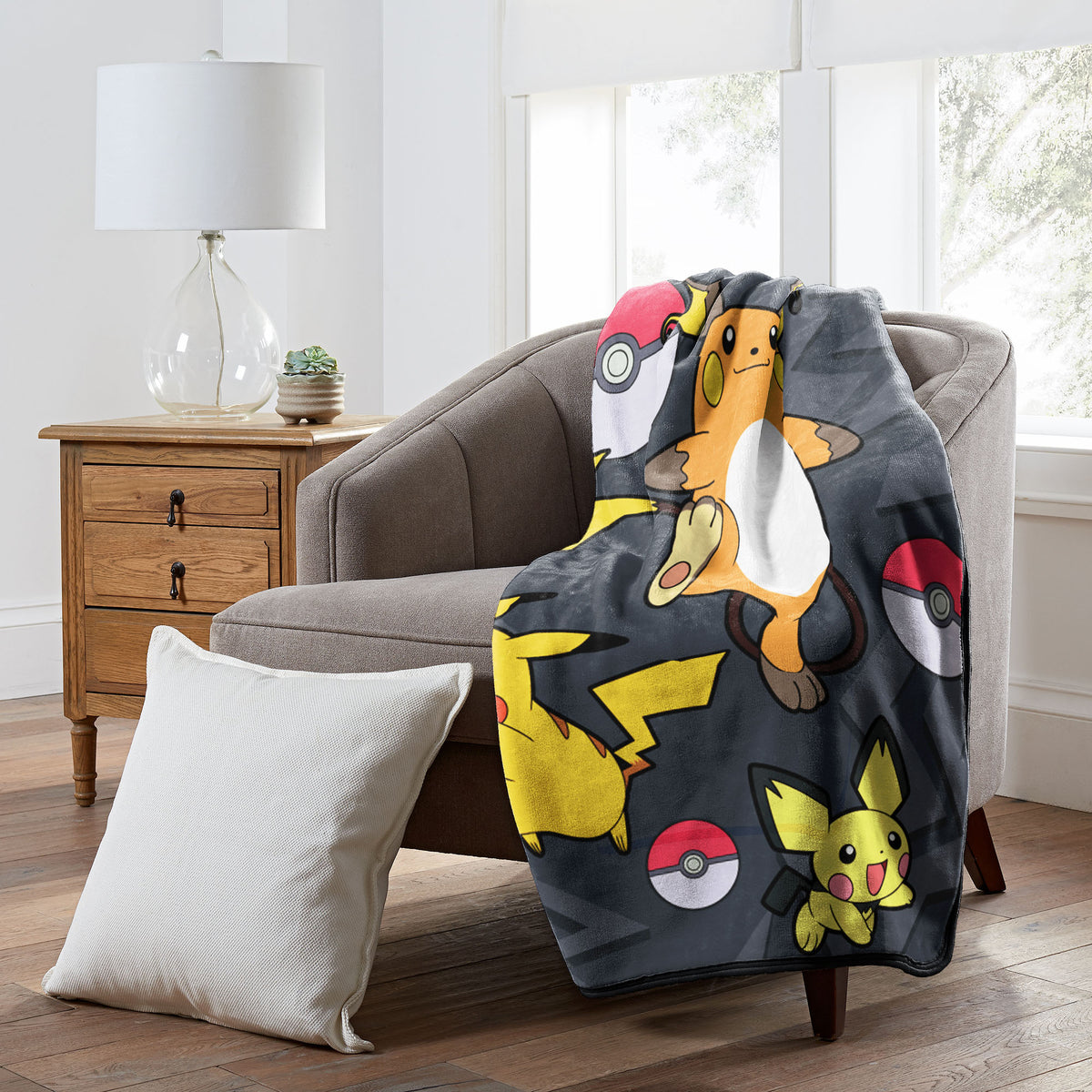 Pokemon Pikachu Evolutions Throw Blanket 46" x 60" Soft Fleece Throw Blanket