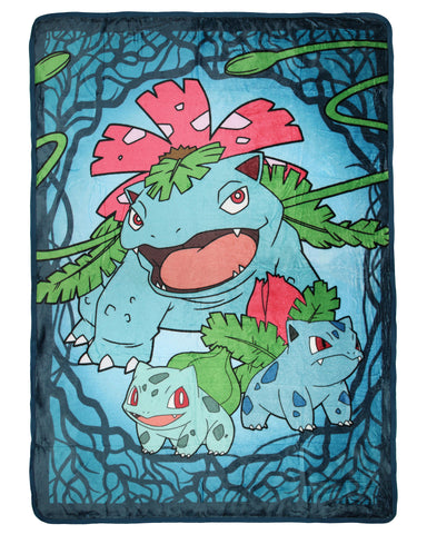 Pokemon Bulbasaur Evolutions Throw Blanket 46" x 60" Soft Fleece Throw Blanket