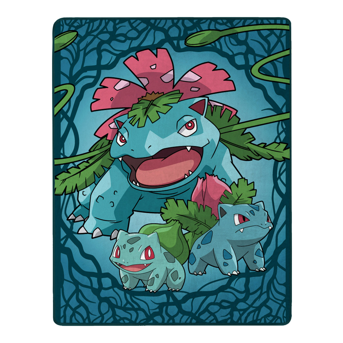 Pokemon Bulbasaur Evolutions Throw Blanket 46" x 60" Soft Fleece Throw Blanket