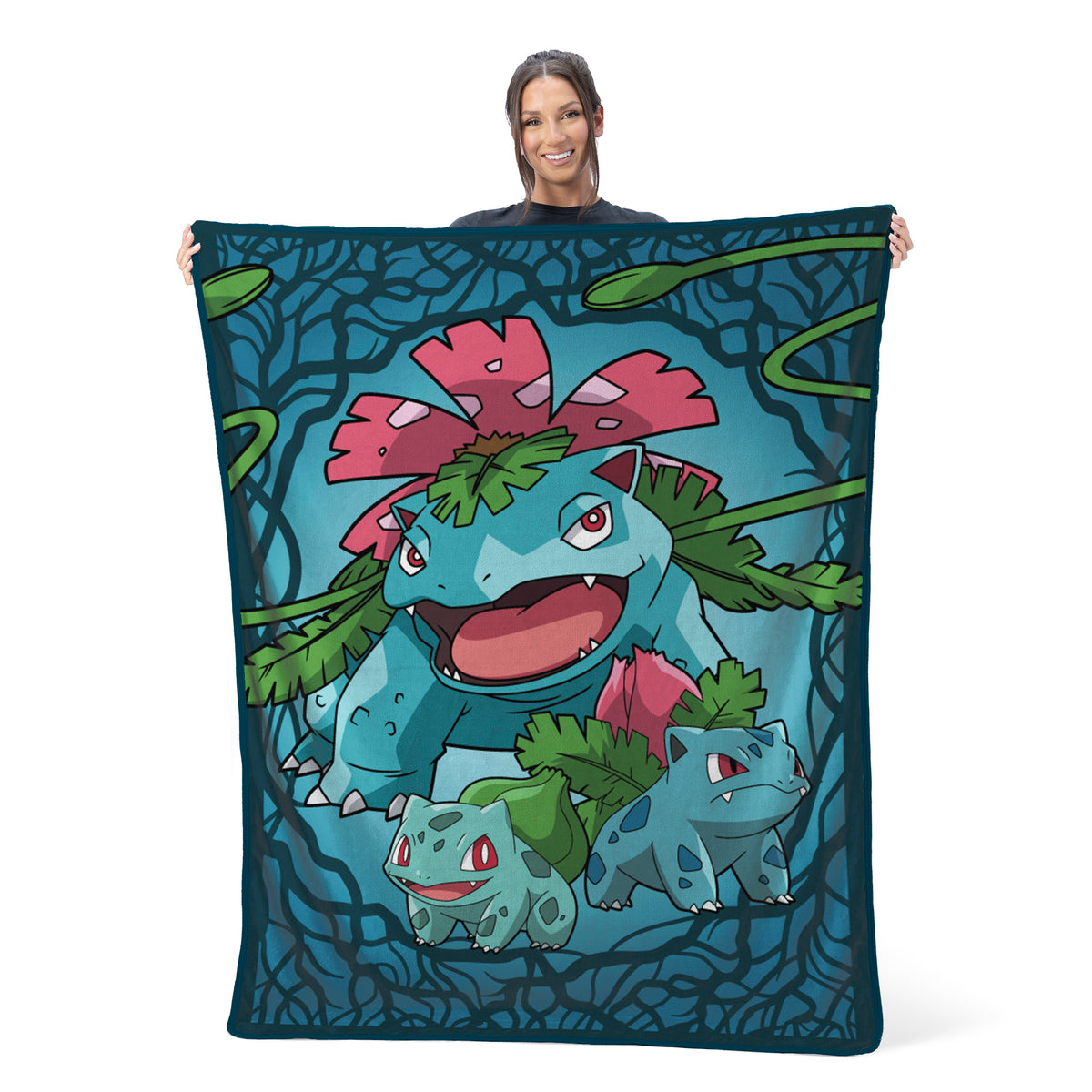 Pokemon Bulbasaur Evolutions Throw Blanket 46" x 60" Soft Fleece Throw Blanket