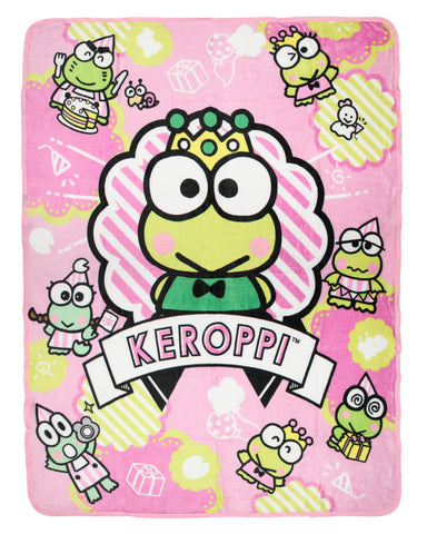 Sanrio Hello Kitty Friends Keroppi Throw Blanket 46" x 60" Soft Fleece Throw Blanket