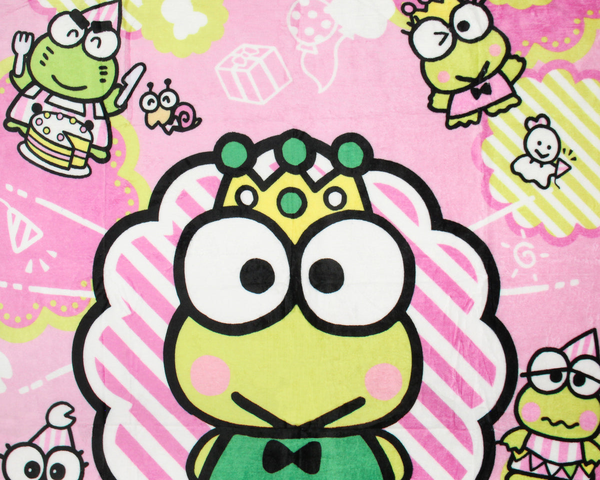 Sanrio Hello Kitty Friends Keroppi Throw Blanket 46" x 60" Soft Fleece Throw Blanket