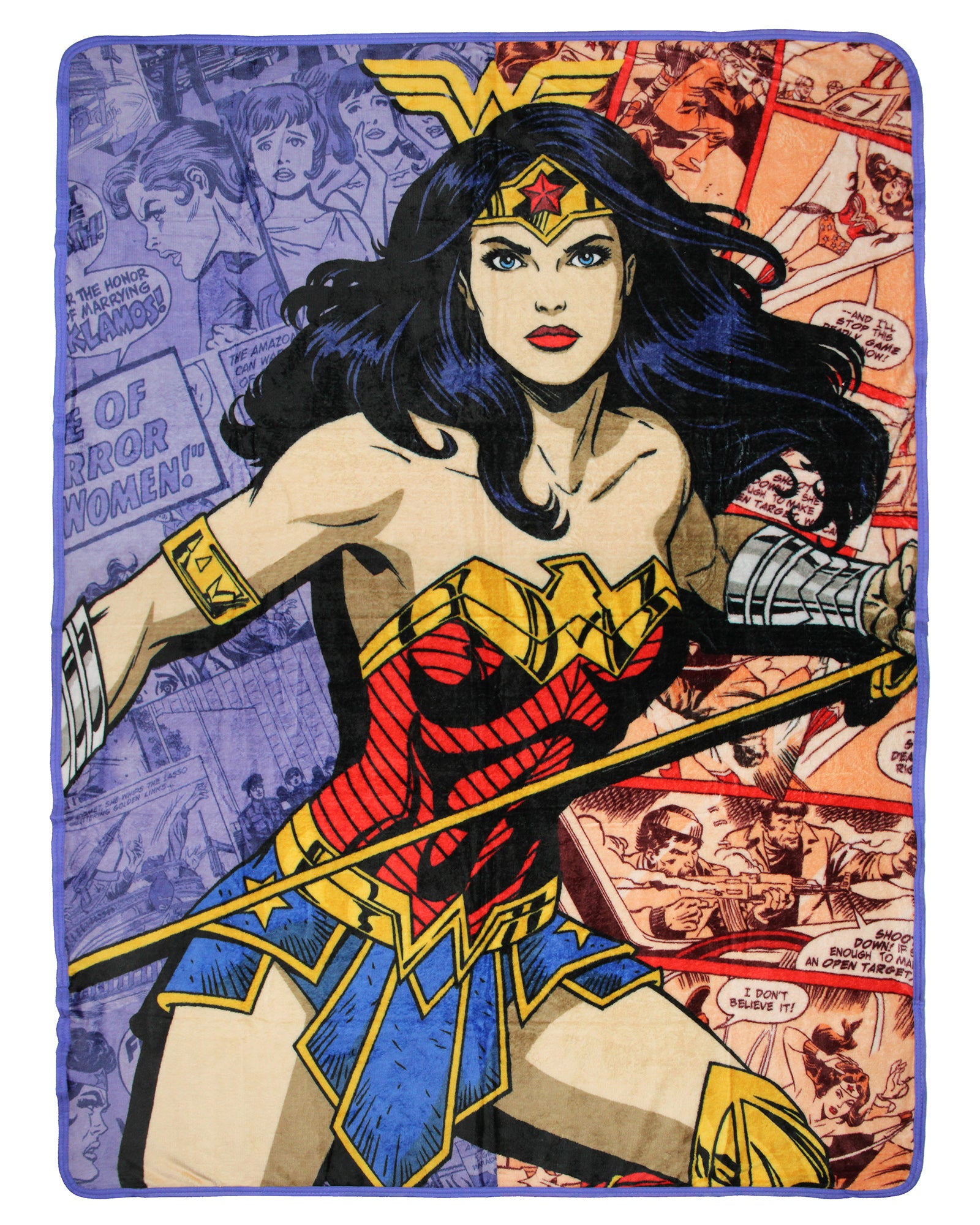 DC Comics Wonder Woman Action Comic Pages 46"x60" Fleece Throw Blanket