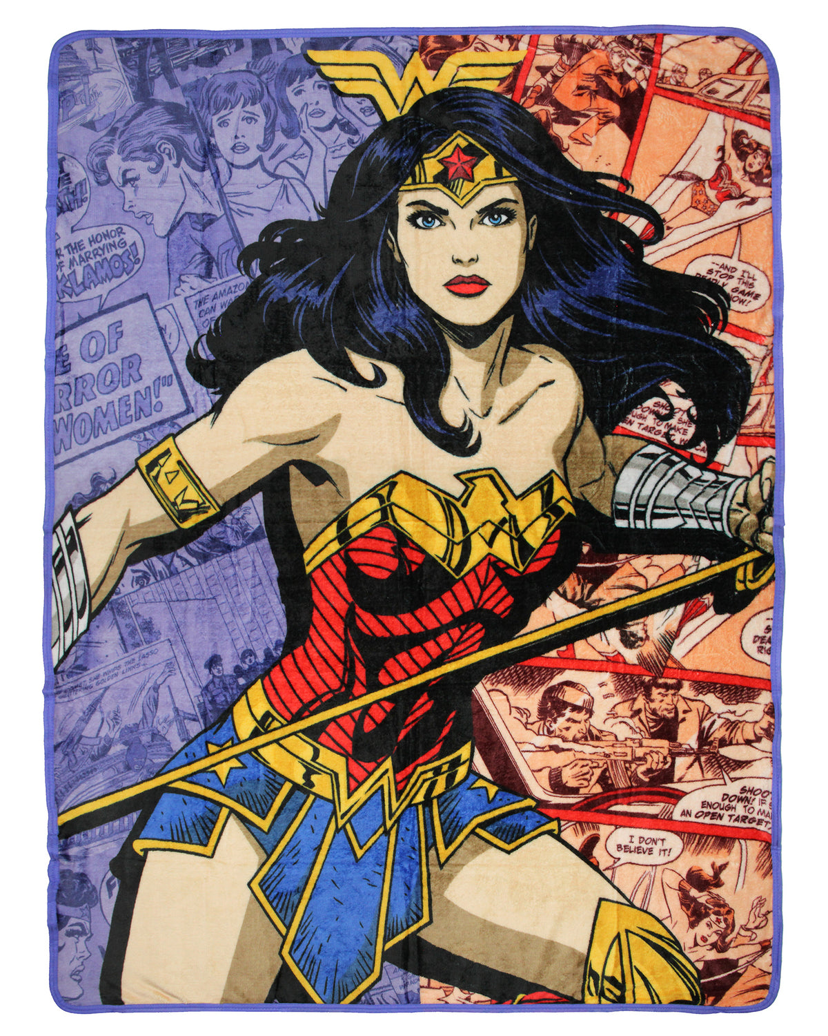 DC Comics Wonder Woman Action Comic Pages 46"x60" Fleece Throw Blanket