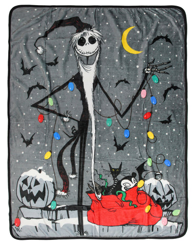 Nightmare Before Christmas Sandy Claus Jack 46"x60" Fleece Throw Blanket