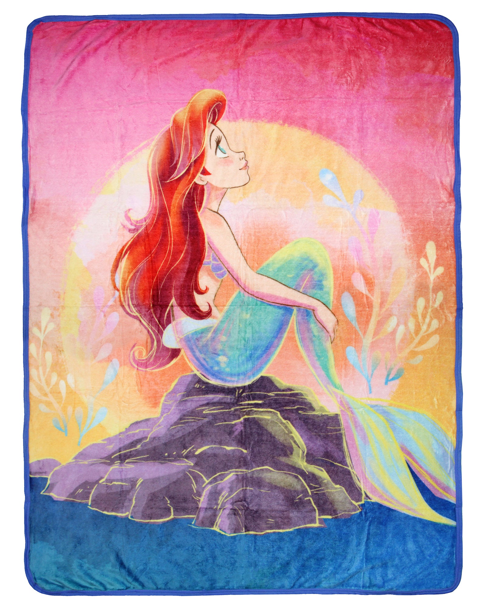 Disney The Little Mermaid Ariel Sunset Dreams Princess Throw Blanket 46" x 60"