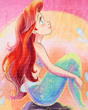 Disney The Little Mermaid Ariel Sunset Dreams Princess Throw Blanket 46" x 60"