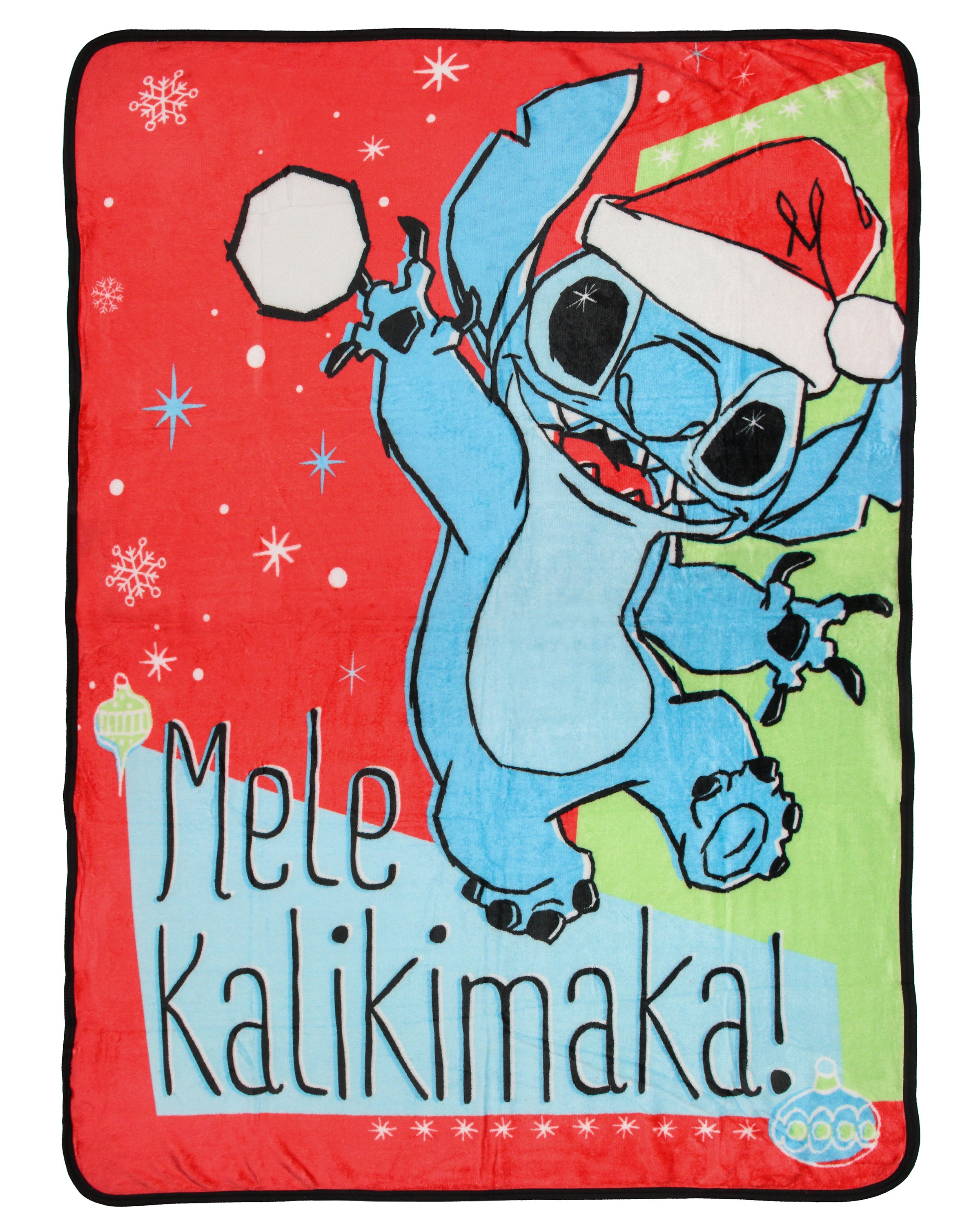 Disney Stitch Mele Kalikimaka Throw Blanket 46" x 60" Soft Fleece Throw Blanket