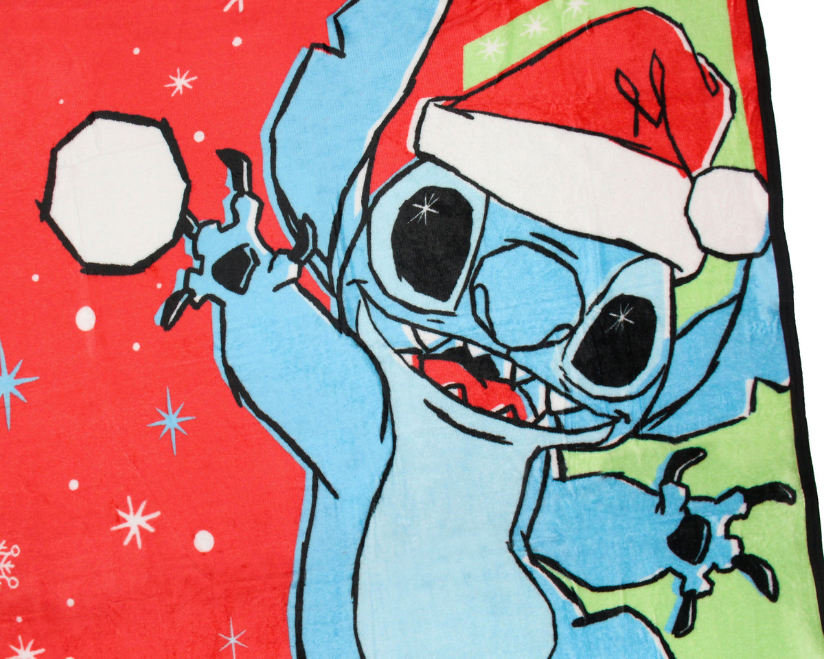 Disney Stitch Mele Kalikimaka Throw Blanket 46" x 60" Soft Fleece Throw Blanket