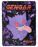 Pokemon Gengar Trading Card Throw Blanket 46" x 60" Soft Fleece Throw Blanket