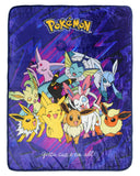 Pokemon Eevee Evolution Pikachu Throw Blanket 46"x60" Soft Fleece Throw Blanket