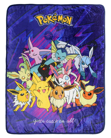 Pokemon Eevee Evolution Pikachu Throw Blanket 46"x60" Soft Fleece Throw Blanket