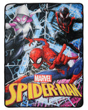 Marvel Comics Spider-Man Peter Gwen Miles Spiderverse Throw Blanket 46" x 60"