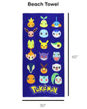Pokemon Beach Towel Generations Pikachu Eevee Charmander 30"x60"