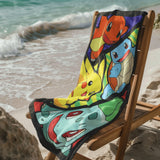 Pokemon Beach Towel Pikachu Charmander Bulbasaur Squirtle 30"x60"