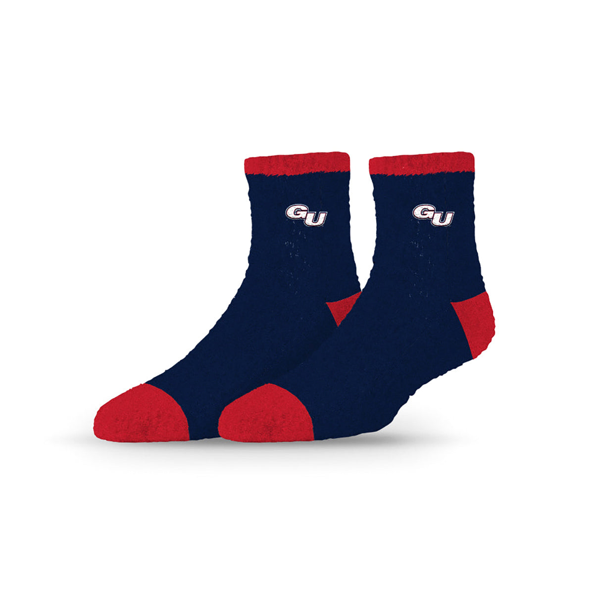 University Collegiate Socks Logo Design Adult Fuzzy Quarter Crew Sock
