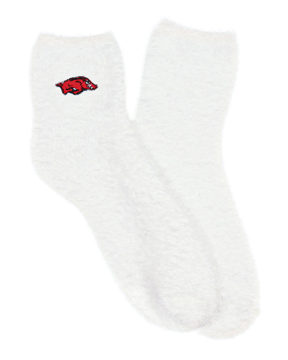 University Collegiate Socks Logo Design Adult Fuzzy Quarter Crew Sock