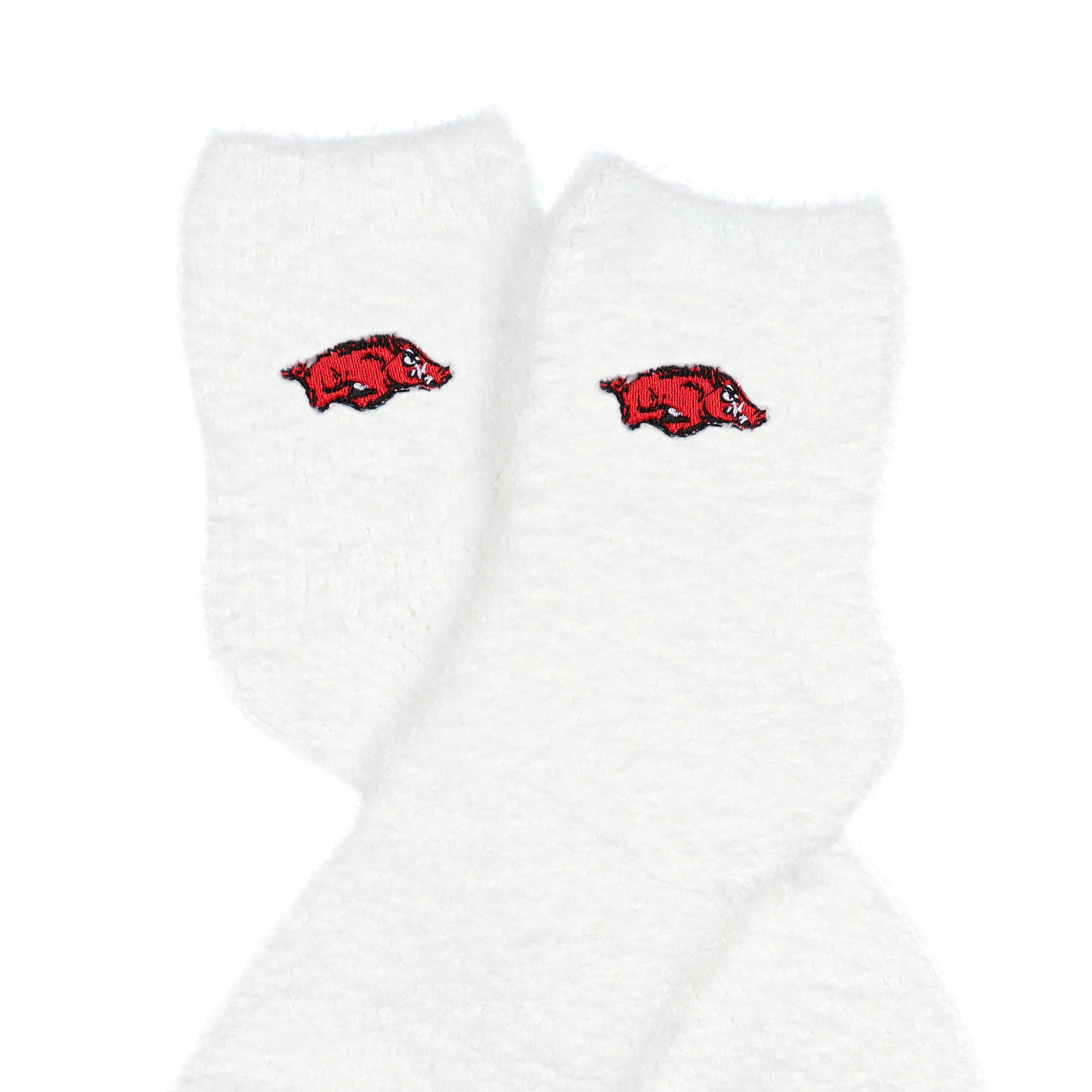 University Collegiate Socks Logo Design Adult Fuzzy Quarter Crew Sock