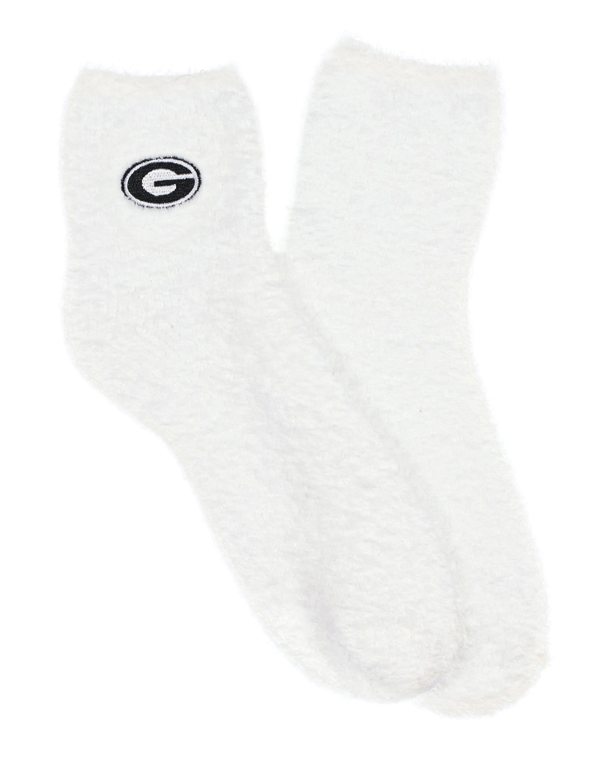 University Collegiate Socks Logo Design Adult Fuzzy Quarter Crew Sock