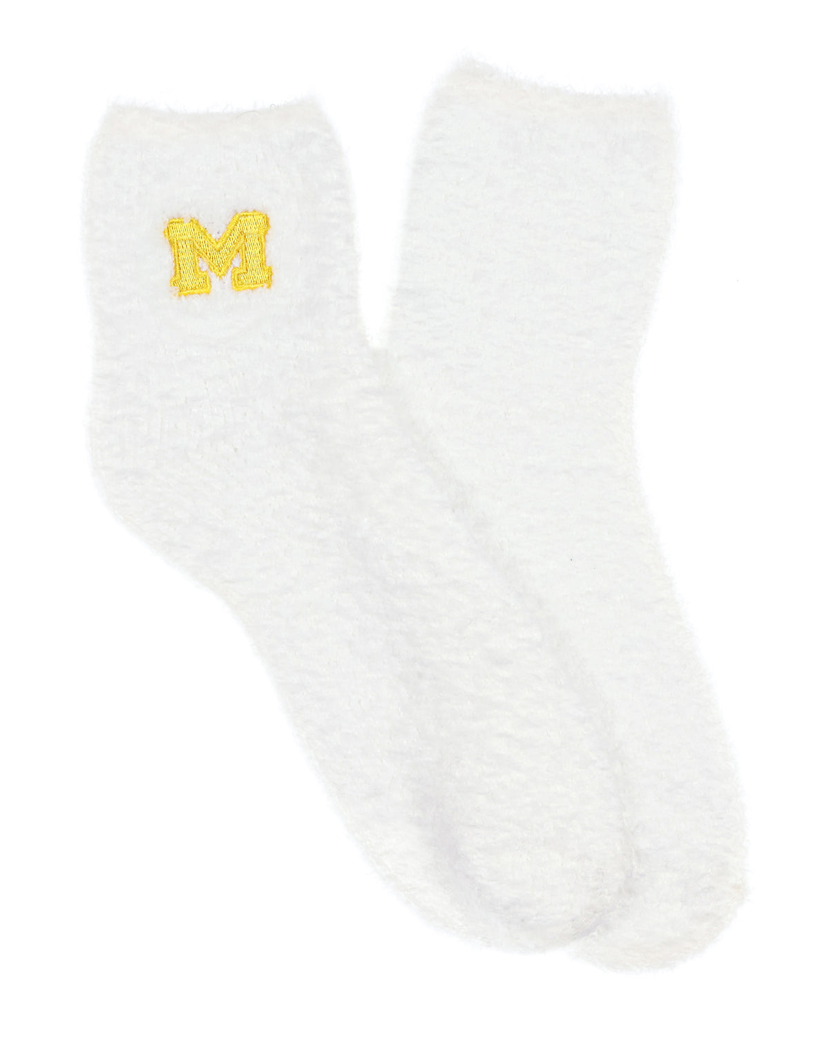 University Collegiate Socks Logo Design Adult Fuzzy Quarter Crew Sock
