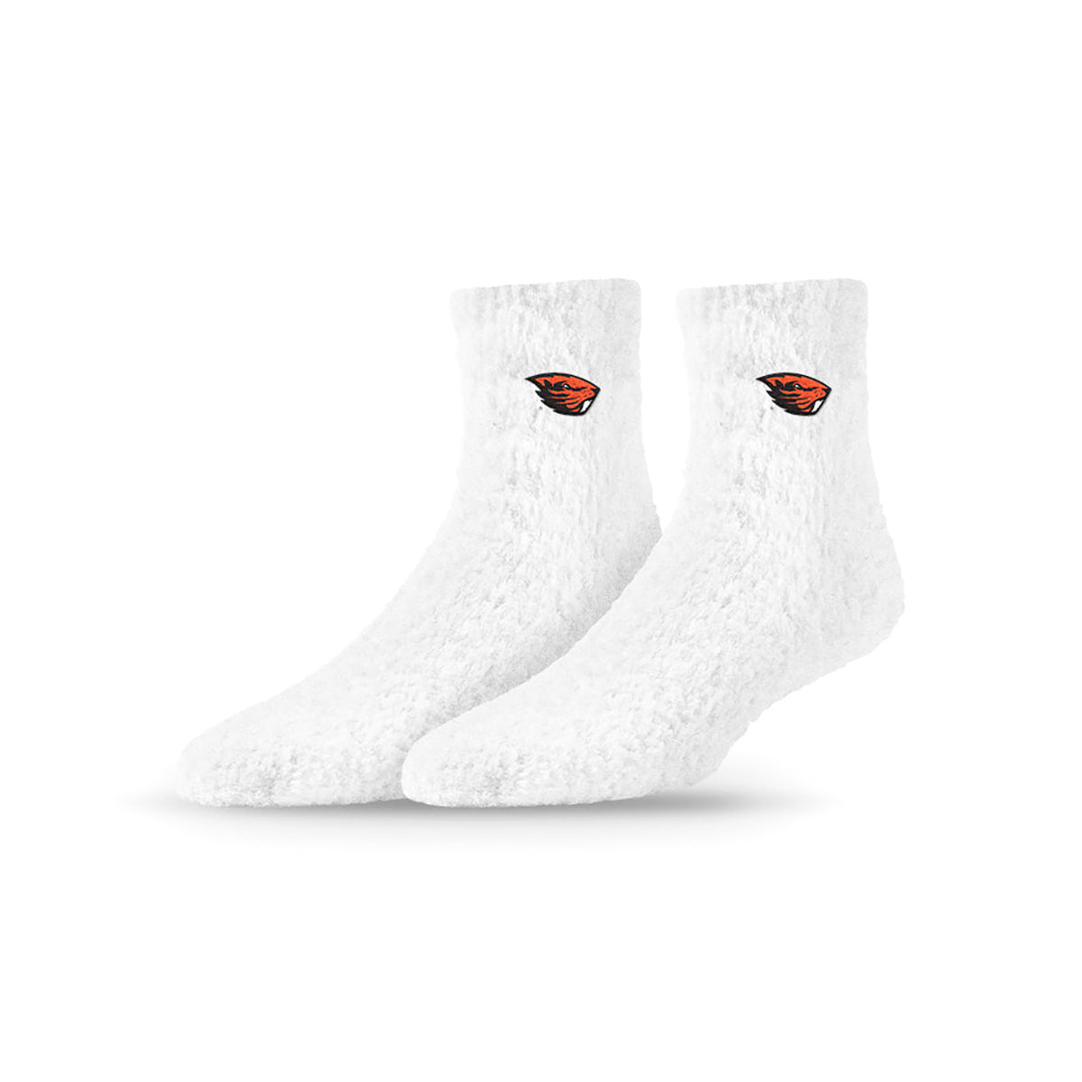University Collegiate Socks Logo Design Adult Fuzzy Quarter Crew Sock