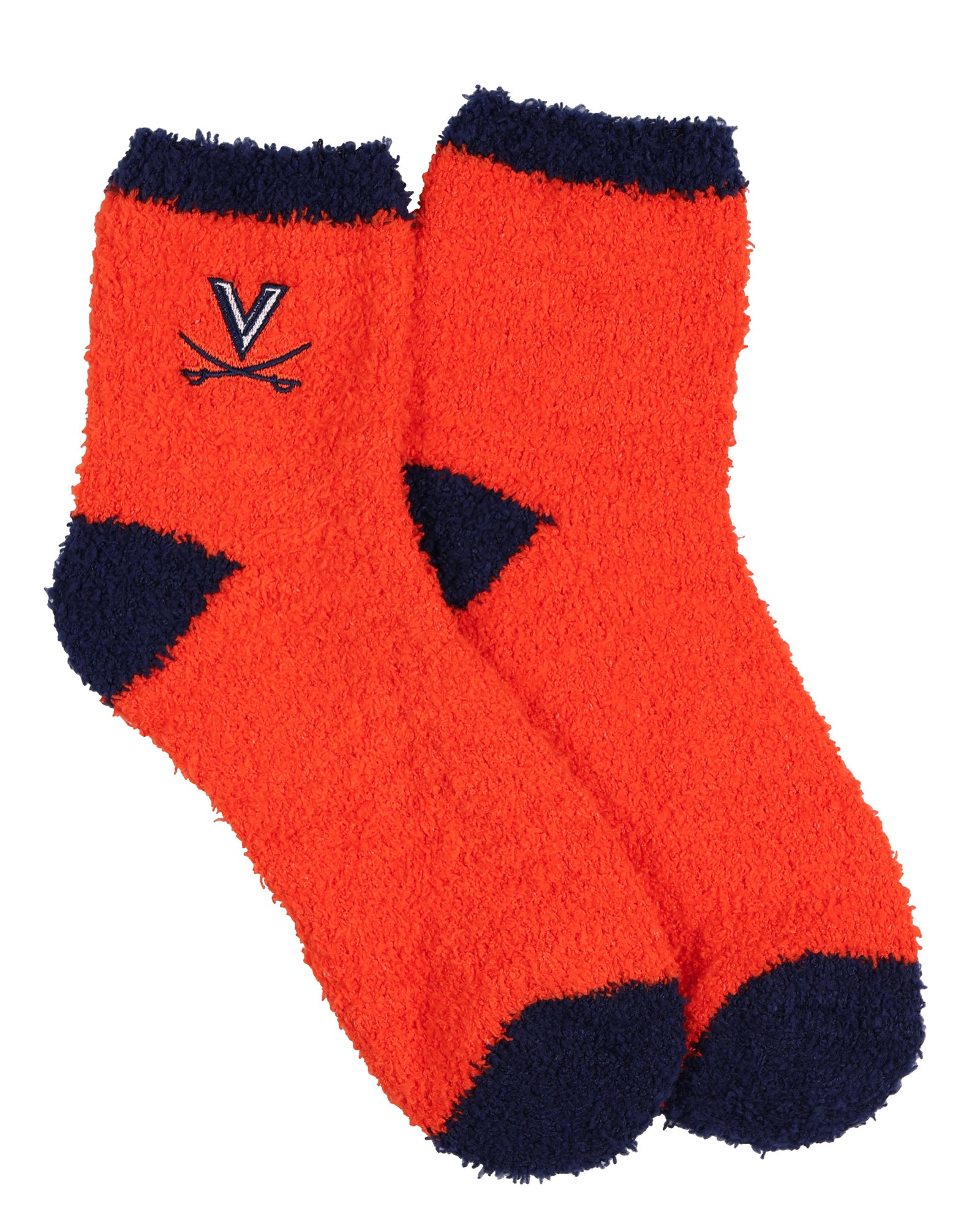 University Collegiate Socks Logo Design Adult Fuzzy Quarter Crew Sock