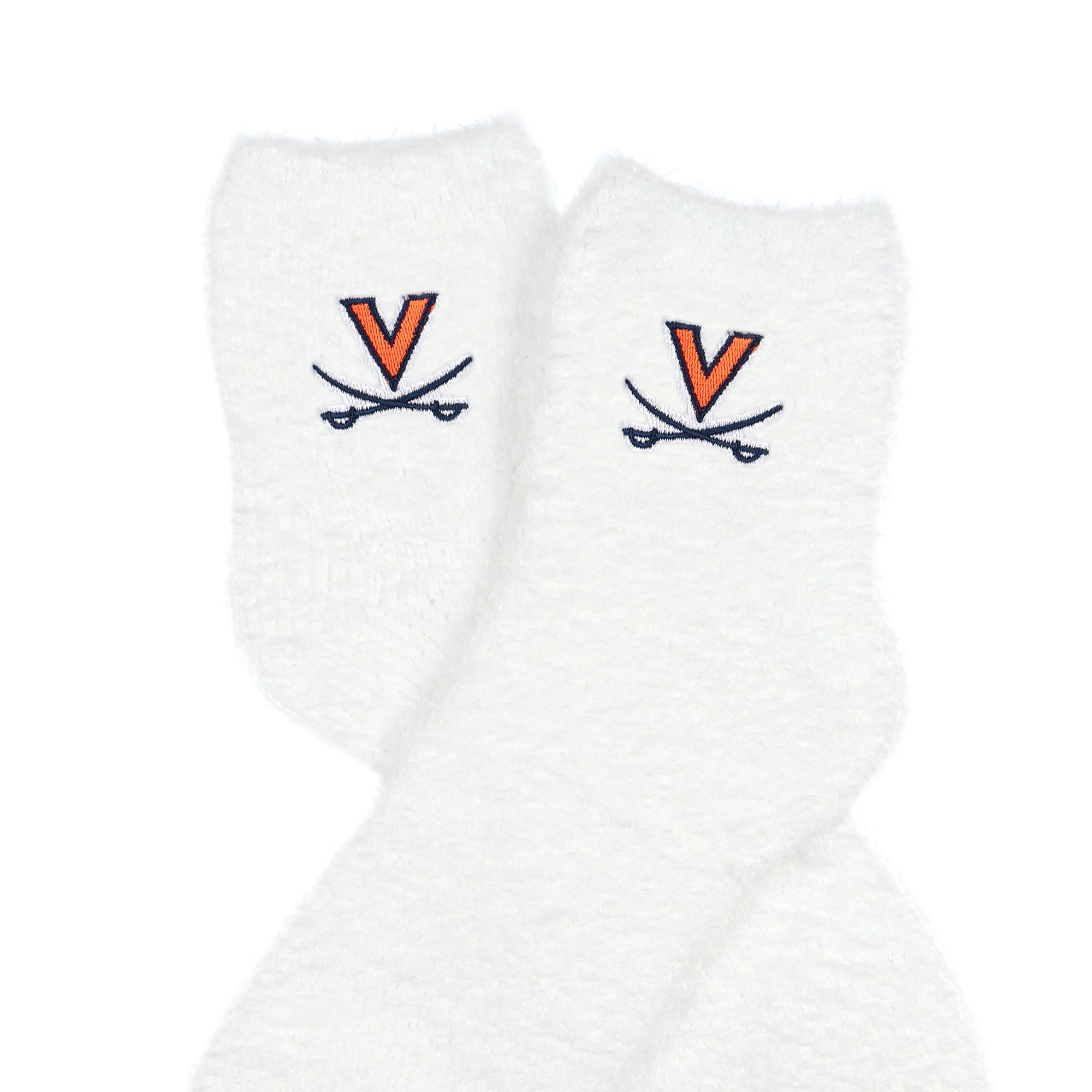 University Collegiate Socks Logo Design Adult Fuzzy Quarter Crew Sock