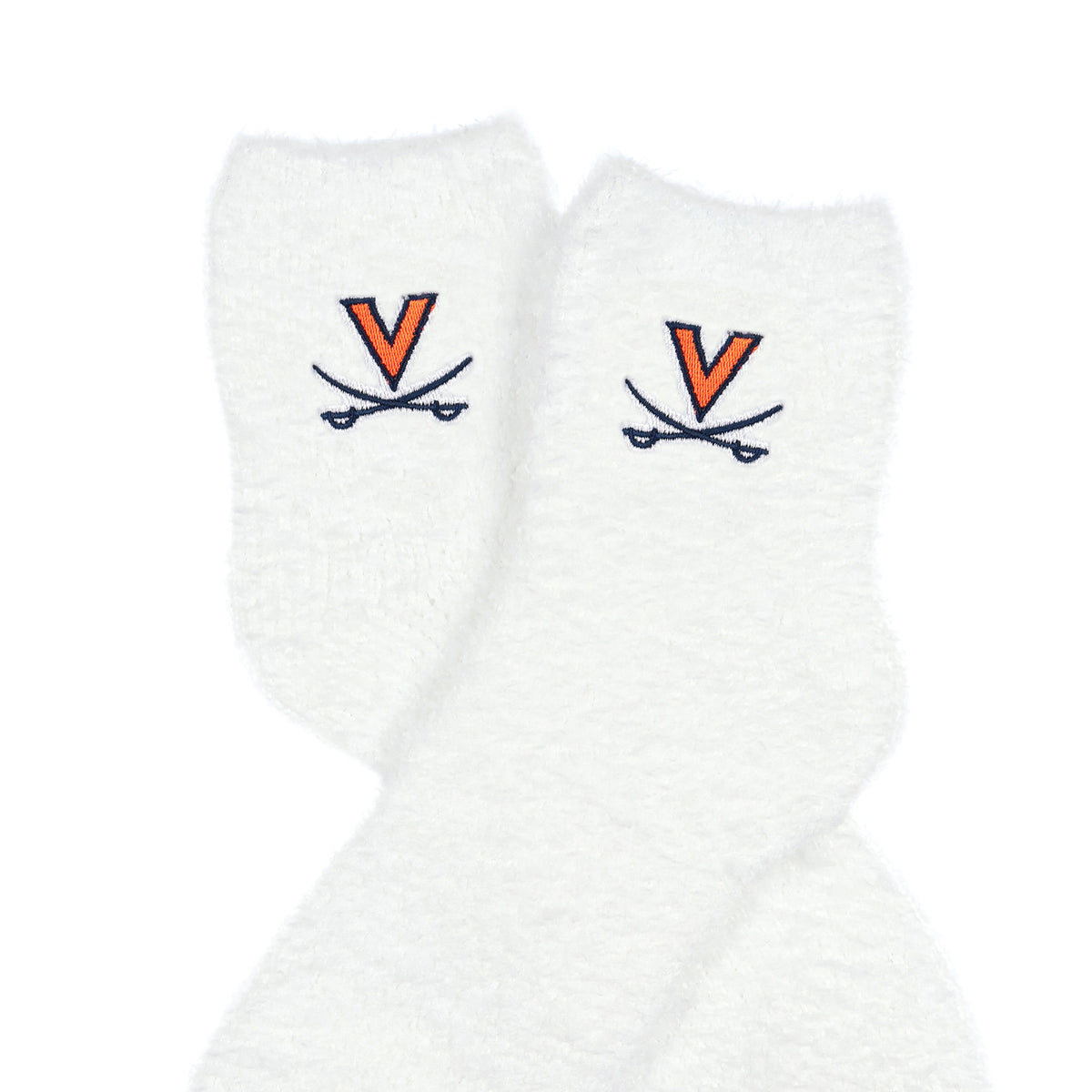 University Collegiate Socks Logo Design Adult Fuzzy Quarter Crew Sock