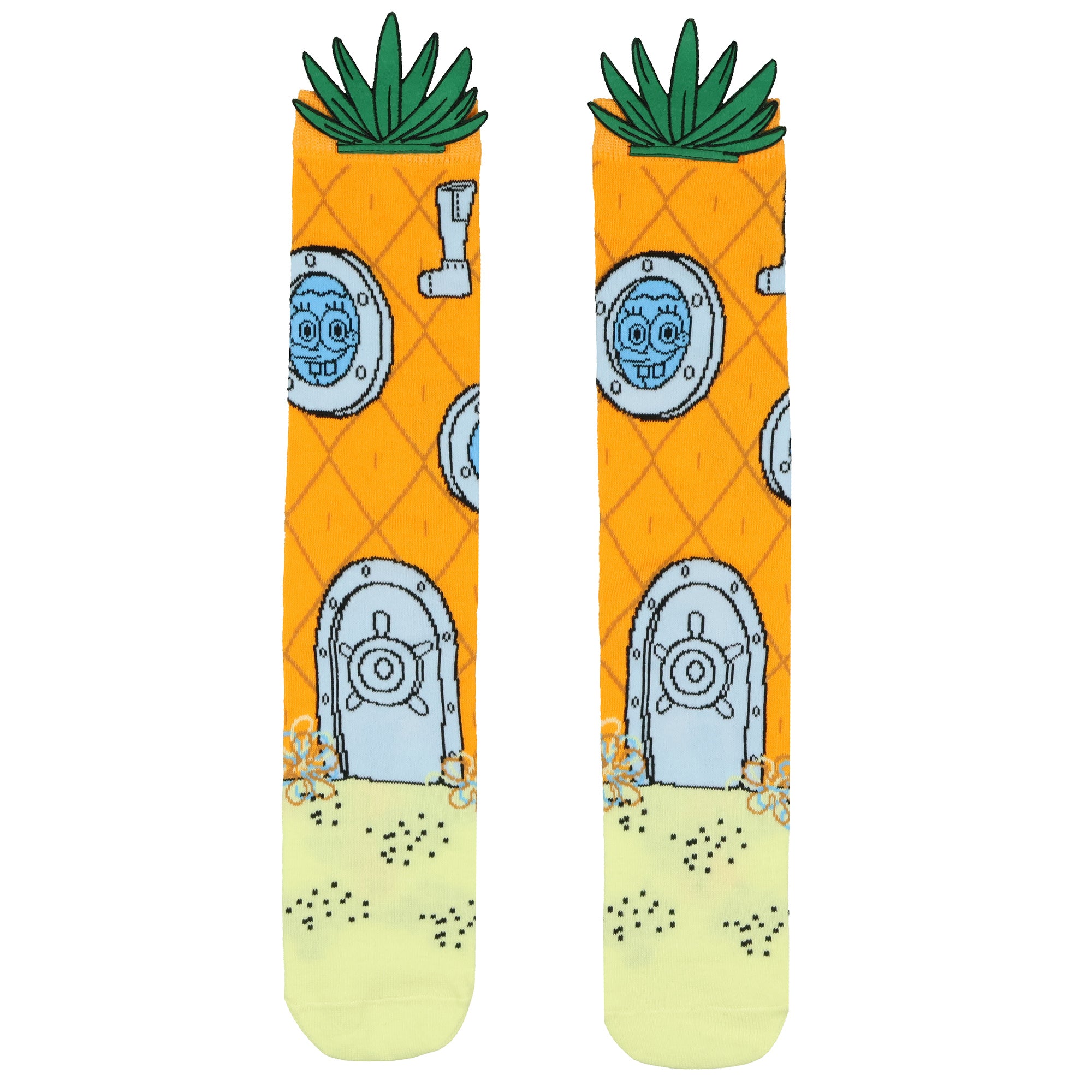 Spongebob Squarepants Socks Men's Pineapple Under the Sea 3D Crown Crew Socks