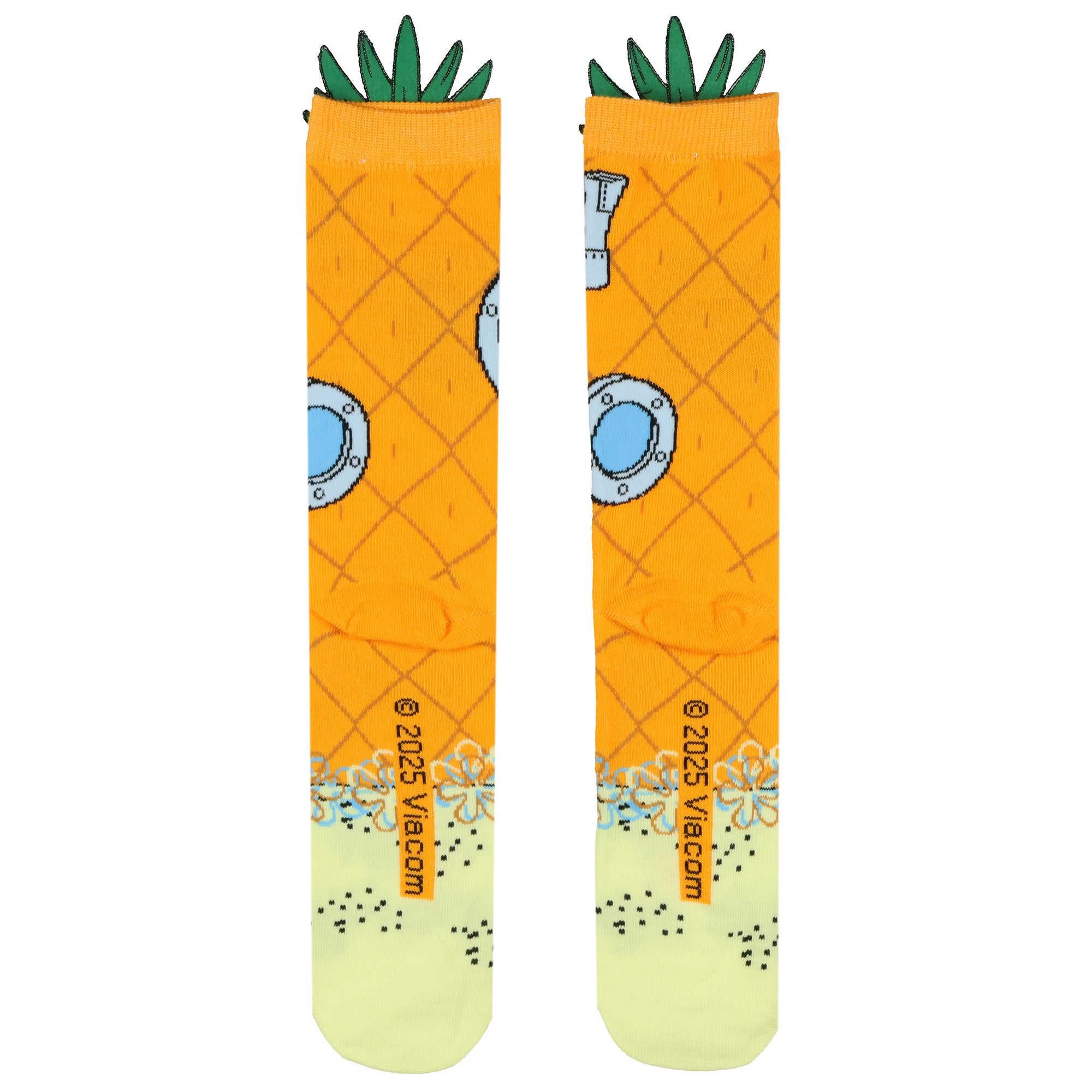 Spongebob Squarepants Socks Men's Pineapple Under the Sea 3D Crown Crew Socks