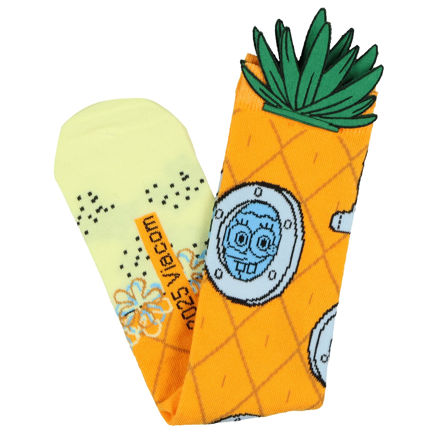 Spongebob Squarepants Socks Men's Pineapple Under the Sea 3D Crown Crew Socks