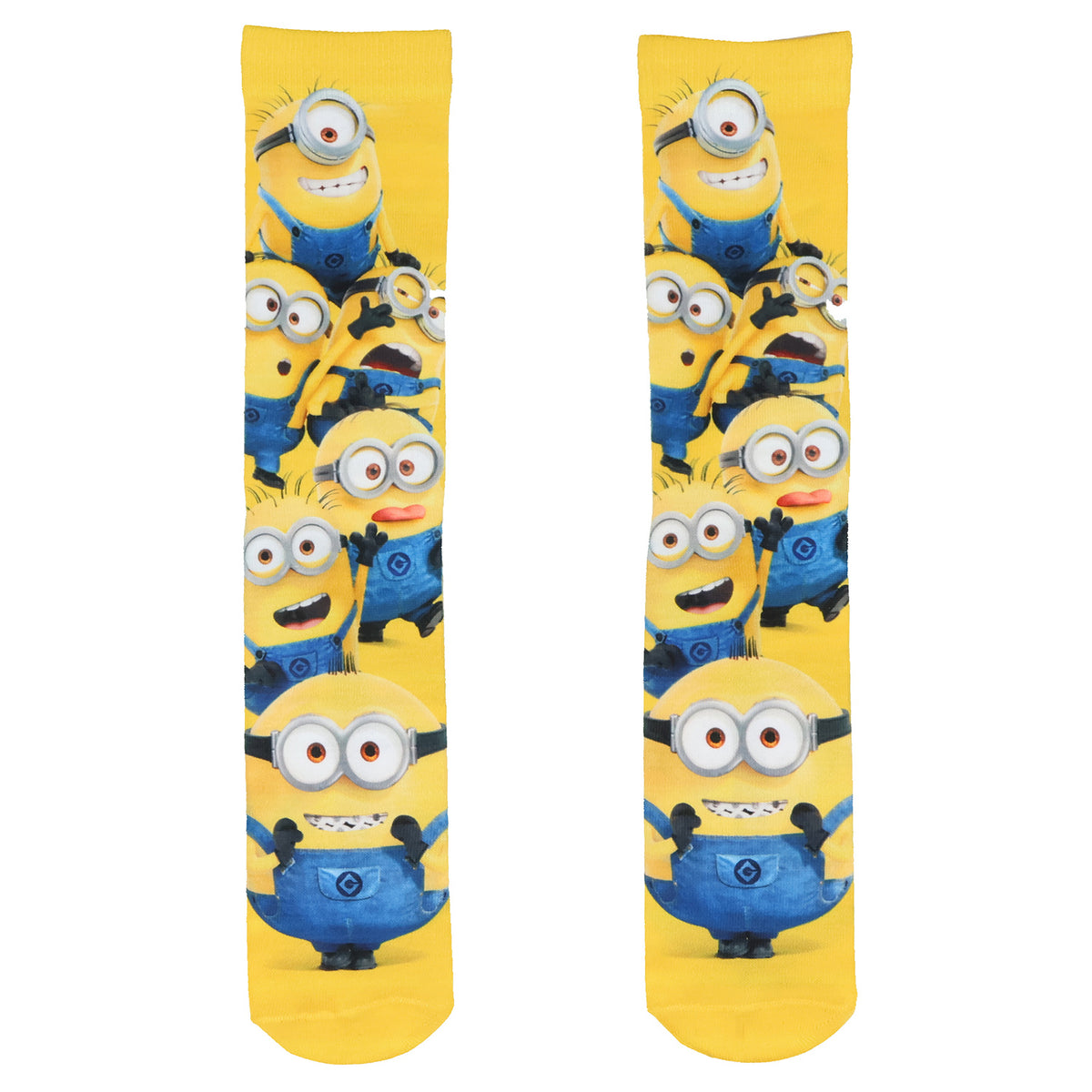 Minions Allover Character Design Men's Sublimated Mid-Calf Crew Socks